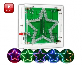 Colorful Glittering Five-Pointed Star Shaped Pentagram Design Water Light Flashing LED Lamp DIY Kit with Acrylic Shell